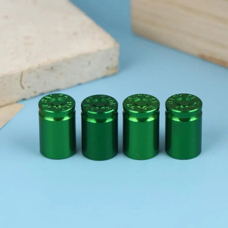 {Summer2} 4Pcs Bullet Shell Tire Valve Stem Caps Aluminum Alloy Car Air Stem Cap For Cars SUV Trucks Bikes Motorcycles Bicycles