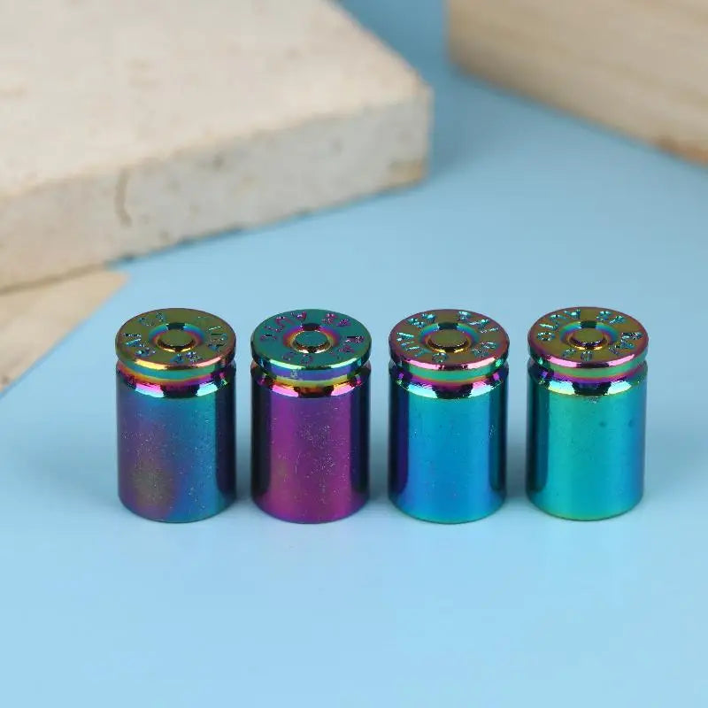 {Summer2} 4Pcs Bullet Shell Tire Valve Stem Caps Aluminum Alloy Car Air Stem Cap For Cars SUV Trucks Bikes Motorcycles Bicycles