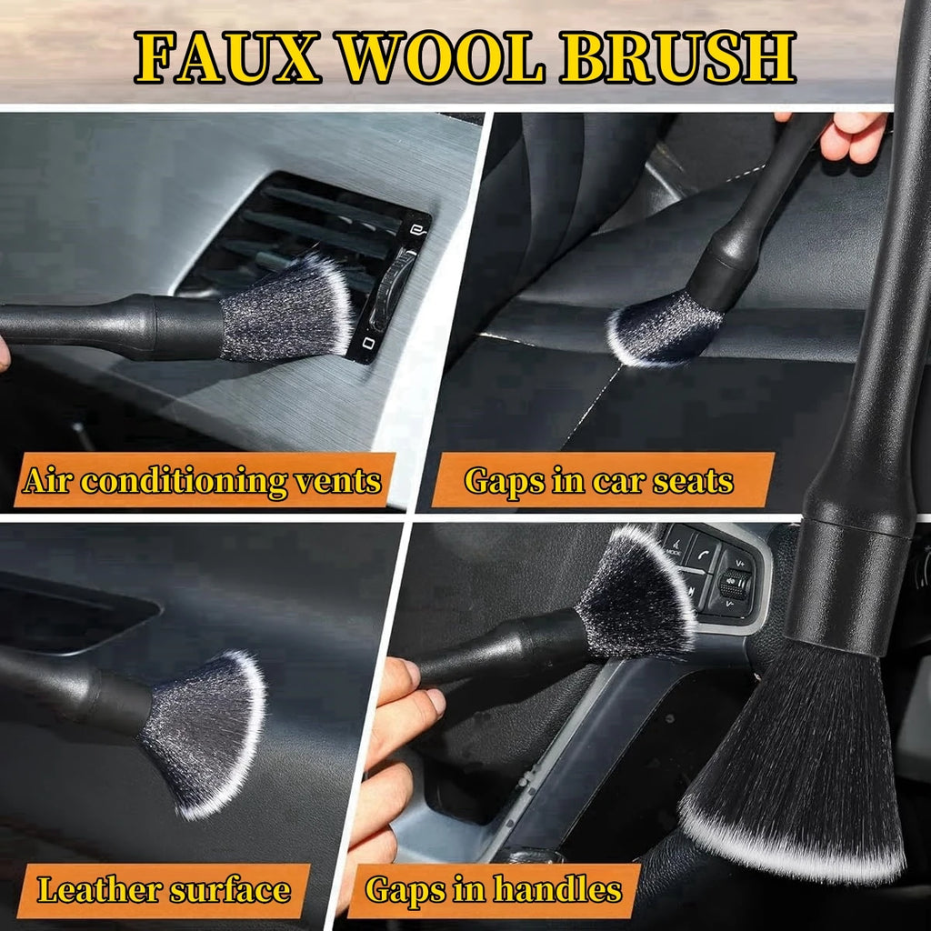 4-5PCS Car Detailing Brush Set Air Conditioning Vent Clean Crevice Sweep Dust Duster Auto Interior with Brush Car Wash Tool Set