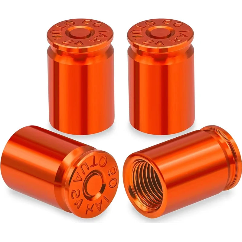 4PCS Bullet Shell Tire Valve Stem Caps, Aluminum Alloy Car Air Stem Cap for Cars, SUV, Trucks, Bikes, Motorcycles, Bicycles