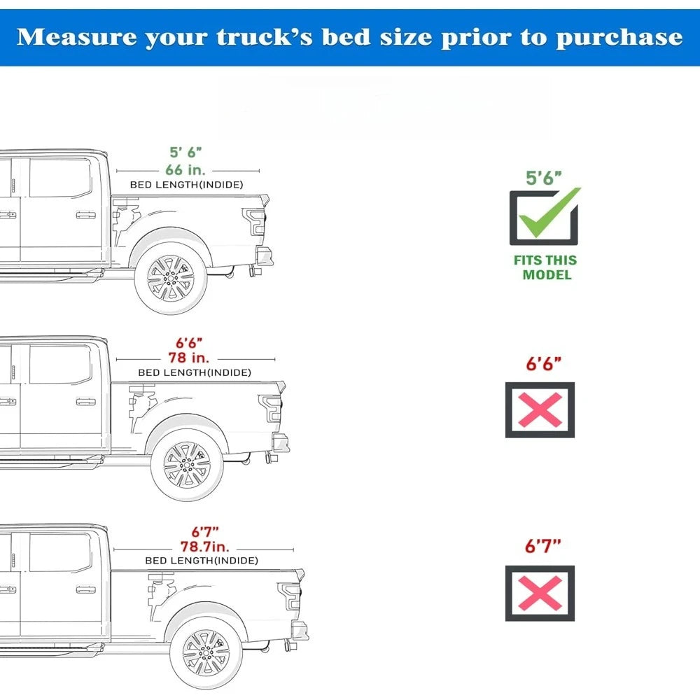 US Shipped  Folding Hard Truck Bed Tonneau Cover for 2022-2026 Tundra 5.6ft Bed with Rail System
