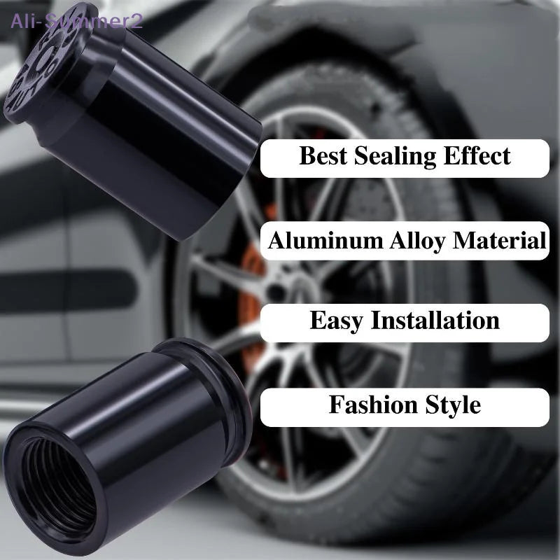 {Summer2} 4Pcs Bullet Shell Tire Valve Stem Caps Aluminum Alloy Car Air Stem Cap For Cars SUV Trucks Bikes Motorcycles Bicycles
