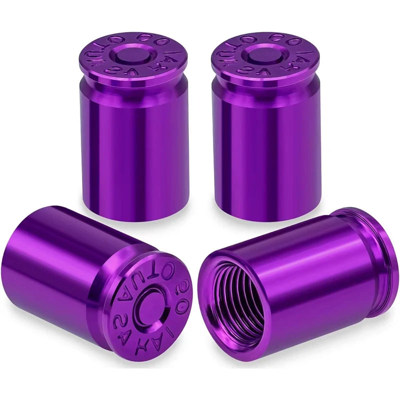 4PCS Bullet Shell Tire Valve Stem Caps, Aluminum Alloy Car Air Stem Cap for Cars, SUV, Trucks, Bikes, Motorcycles, Bicycles