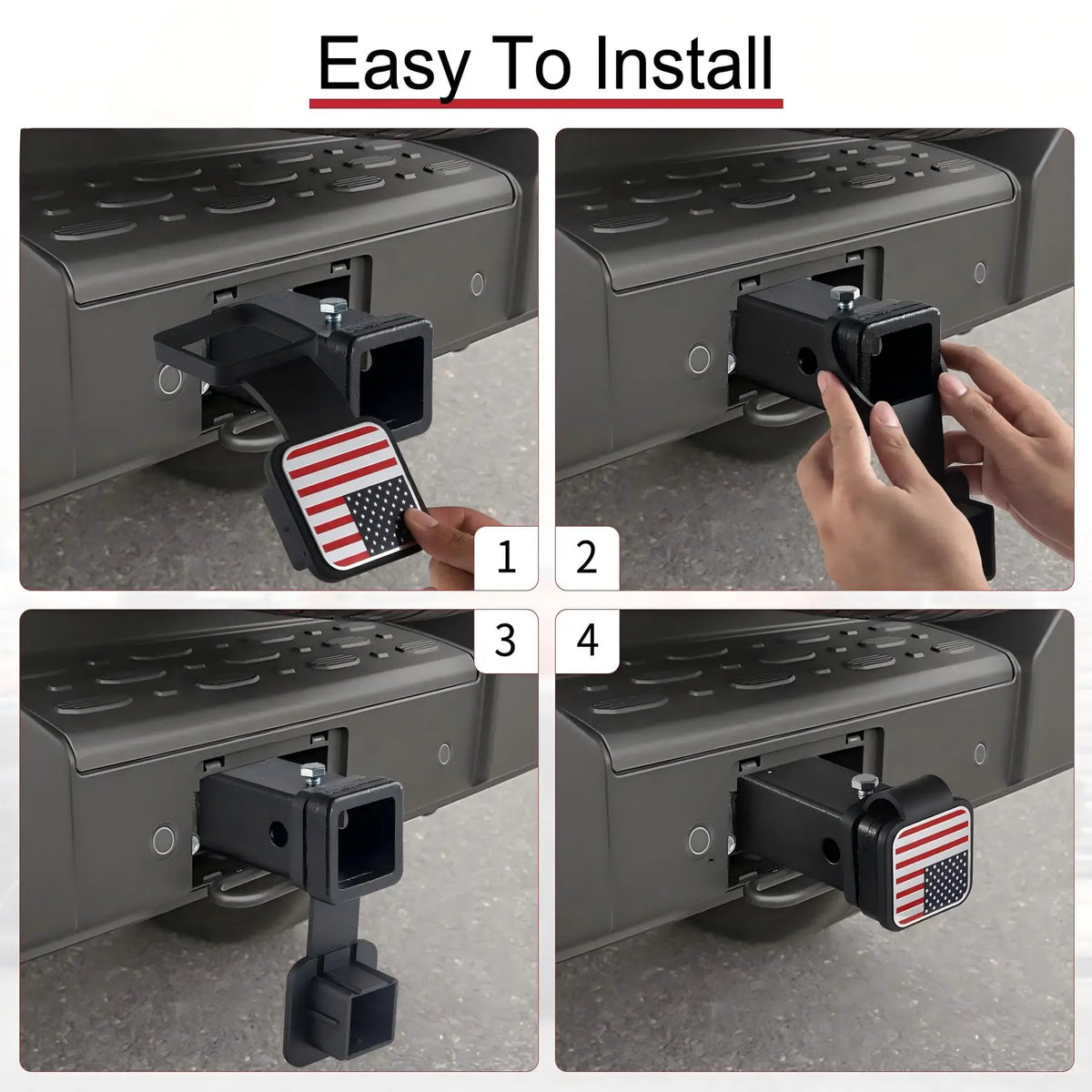 Trailer Hitch Receiver Cover Plug Waterproof Tube Cap Protector Dustproof 2 Inch Receiver Rubber Auto Square Plug Tow Hook Cover