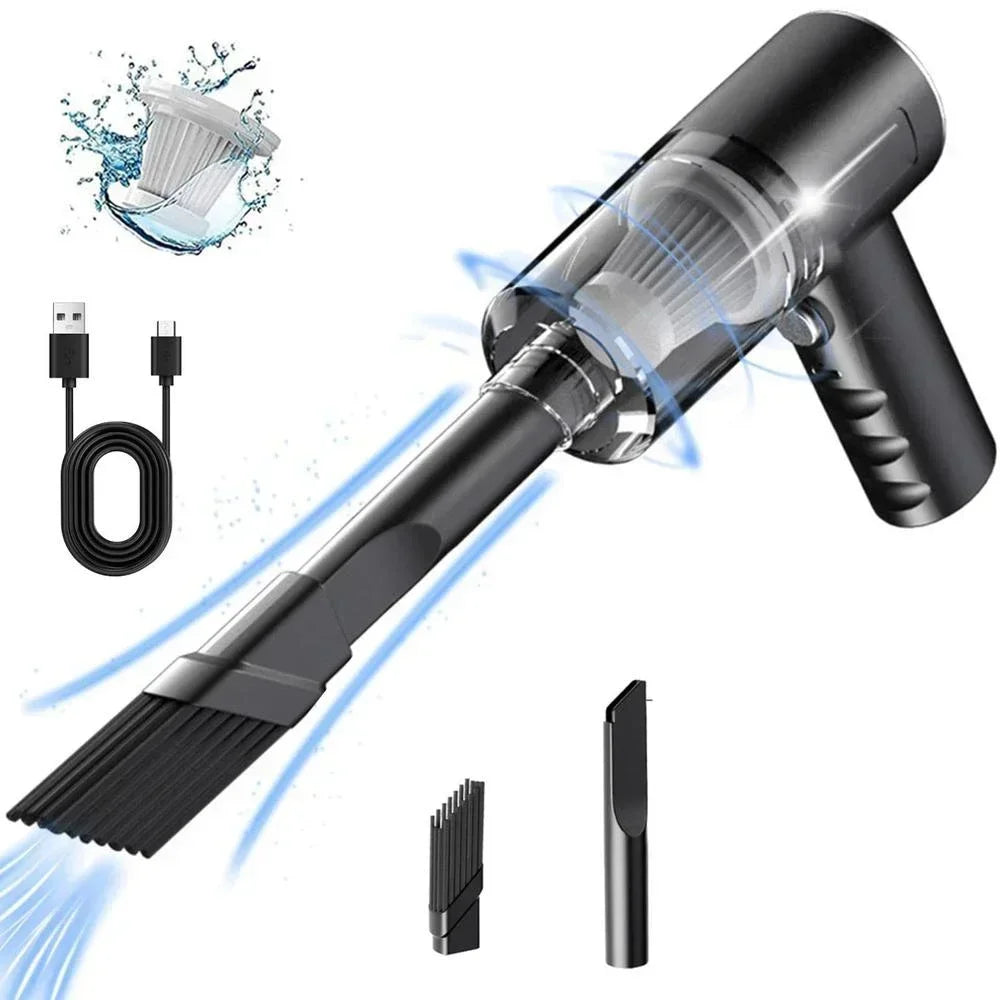 1PC Wireless Vacuum Cleaner 120W High Power Black Dual Use for Home And Car Powerful Portable Handheld Vacuum