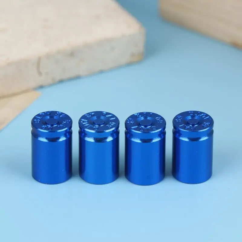 {Summer2} 4Pcs Bullet Shell Tire Valve Stem Caps Aluminum Alloy Car Air Stem Cap For Cars SUV Trucks Bikes Motorcycles Bicycles