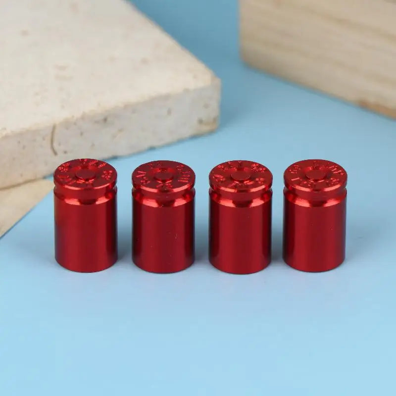 {Summer2} 4Pcs Bullet Shell Tire Valve Stem Caps Aluminum Alloy Car Air Stem Cap For Cars SUV Trucks Bikes Motorcycles Bicycles