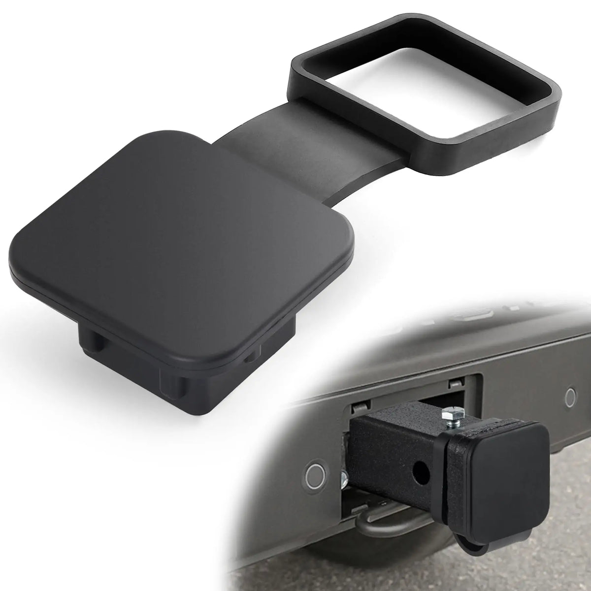 Trailer Hitch Receiver Cover Plug Waterproof Tube Cap Protector Dustproof 2 Inch Receiver Rubber Auto Square Plug Tow Hook Cover