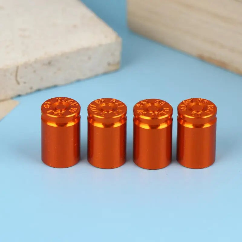 {Summer2} 4Pcs Bullet Shell Tire Valve Stem Caps Aluminum Alloy Car Air Stem Cap For Cars SUV Trucks Bikes Motorcycles Bicycles