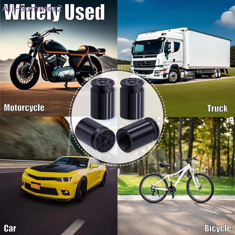 {Summer2} 4Pcs Bullet Shell Tire Valve Stem Caps Aluminum Alloy Car Air Stem Cap For Cars SUV Trucks Bikes Motorcycles Bicycles