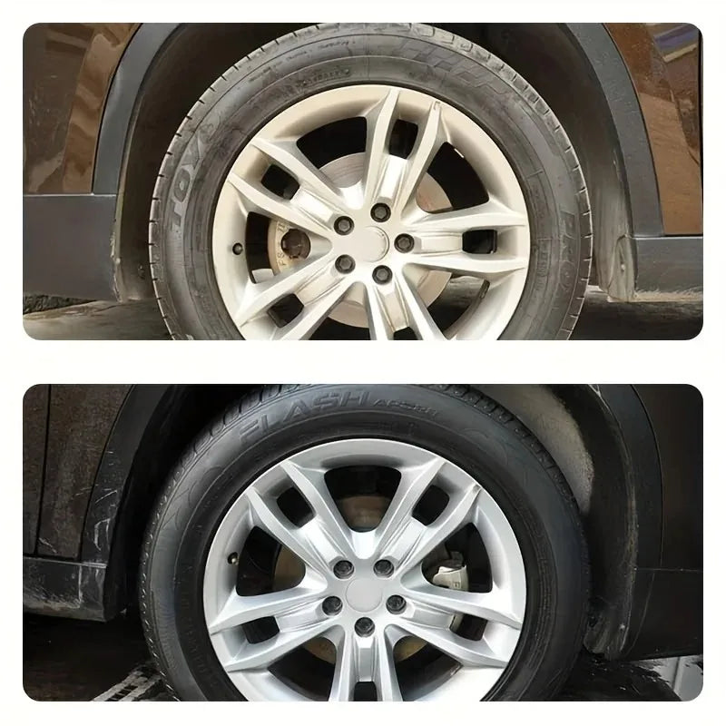 KJM Black Shiny Tire Wax - Durable, Long-Lasting Protection and Repair for All Kinds of Tires - Prevents Cracks and Whitens