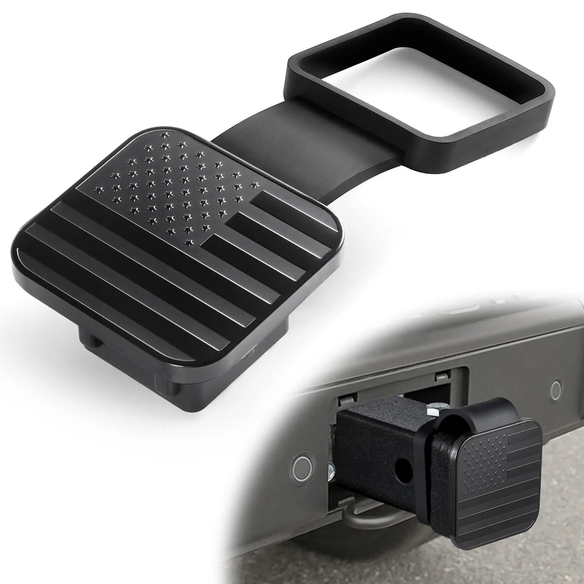 Trailer Hitch Receiver Cover Plug Waterproof Tube Cap Protector Dustproof 2 Inch Receiver Rubber Auto Square Plug Tow Hook Cover