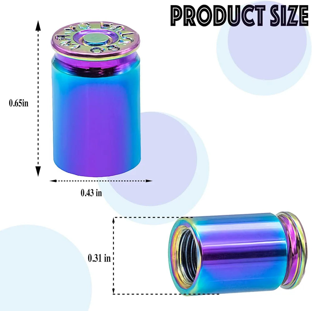 4PCS Bullet Shell Tire Valve Stem Caps, Aluminum Alloy Car Air Stem Cap for Cars, SUV, Trucks, Bikes, Motorcycles, Bicycles