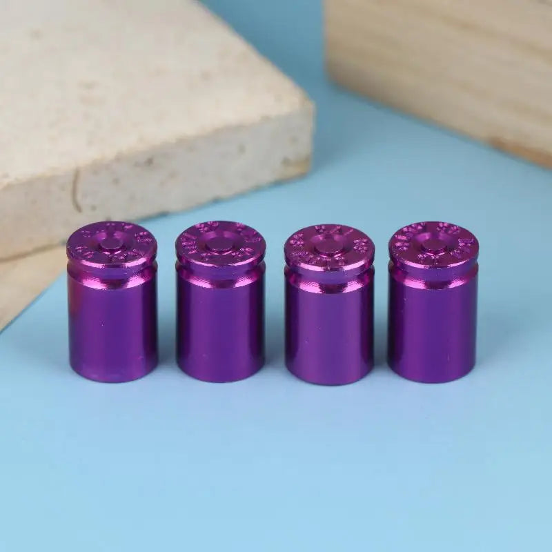 {Summer2} 4Pcs Bullet Shell Tire Valve Stem Caps Aluminum Alloy Car Air Stem Cap For Cars SUV Trucks Bikes Motorcycles Bicycles
