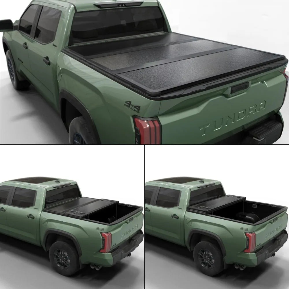 US Shipped  Folding Hard Truck Bed Tonneau Cover for 2022-2026 Tundra 5.6ft Bed with Rail System