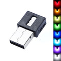 Three Sides Emit Light USB Type-A Car LED Ambient Light RGB Atmosphere Lamp, Interior Dimmable Mood Lighting for Cars/SUV/Trucks