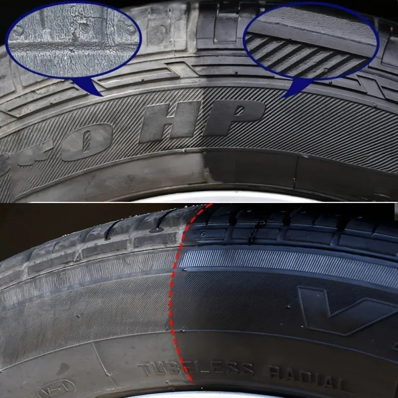 KJM Black Shiny Tire Wax - Durable, Long-Lasting Protection and Repair for All Kinds of Tires - Prevents Cracks and Whitens